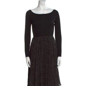 Olympia Le-Tan Scoop Neck Midi Ballet Dress